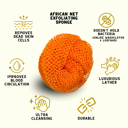 African Net Exfoliating Bath Sponge